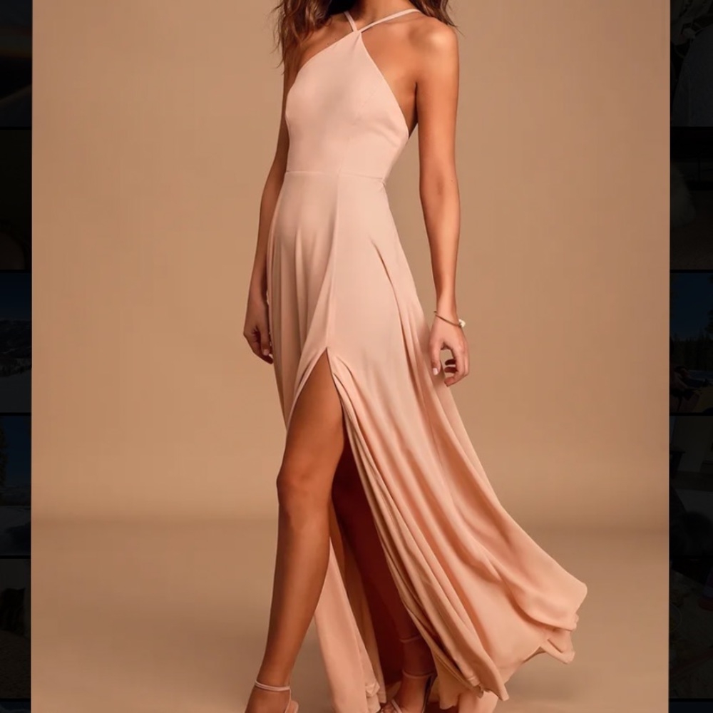 Lulus Absolutely Breathtaking Blush Pink Maxi